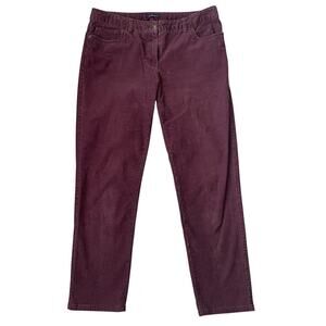 Lands End Pants Womens 14 Purple Corduroy‎ Stretch Straight Leg Casual Fit 1